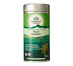 Чай Tulsi Original в металлической банке - поможет снять стресс, 100 г. - фото 12213