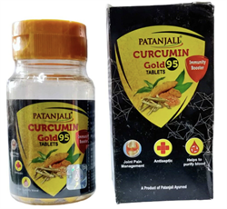 Сurcumin Gold 95 (Куркумин Голд 95) Patanjali - для повышения выносливости, жизненной силы и повышения иммунитета, 60 таб. - фото 12500