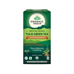 Чай зеленый Tulsi Ashwagandha Organic India, 25 пак. - фото 12556