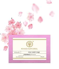 Глицериновое мыло ручной работы KHADI с розой - фото 13993