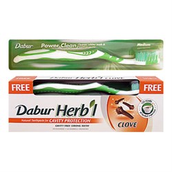 Зубная паста Dabur Herb'l Clove (с зубной щеткой) - фото 4003