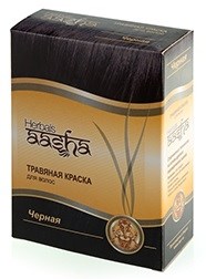 Чёрная травяная краска для волос ААША - фото 6258