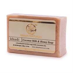 Глицериновое мыло ручной работы KHADI с кокосовым молочком и мёдом - фото 9045