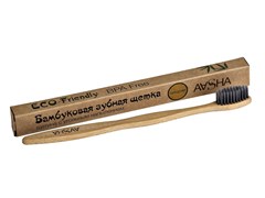 Bamboo toothbrush with carbon bristles (medium) (Бамбуковая зубная щетка с угольной щетиной (средняя)